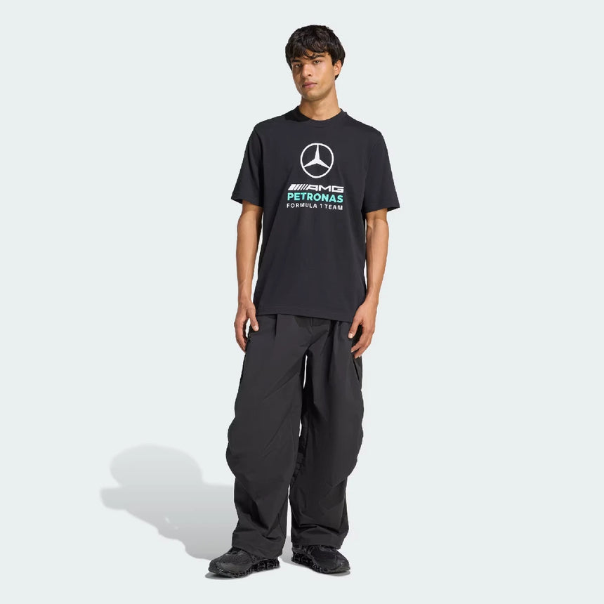Koszulka polo Mercedes, Dna, grafika, adidas, czarne, 2026