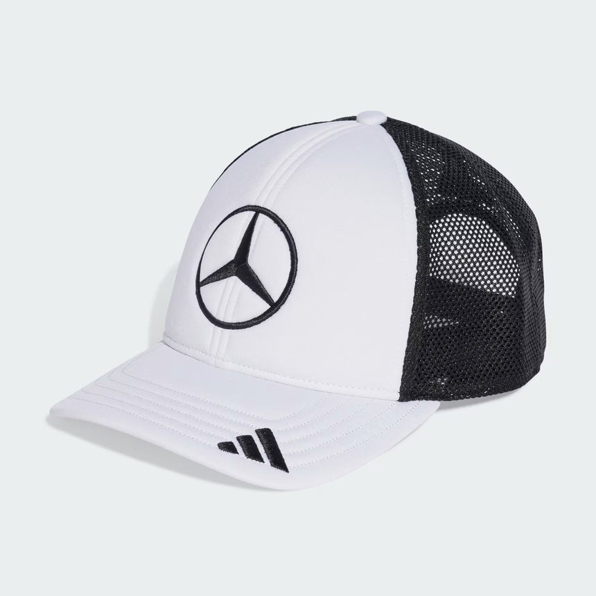 Czapka Mercedes, trucker, duże logo, biała/czarna 🔥