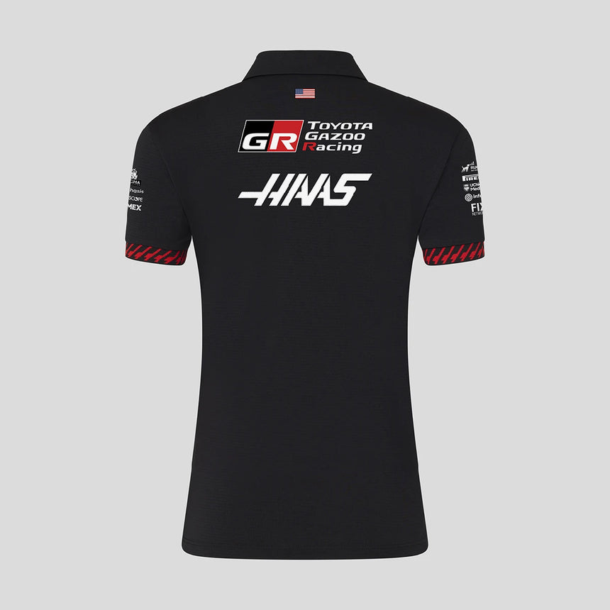 Koszulka polo Haas F1, damska, czarna, zespołowa