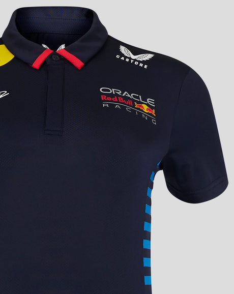Red Bull koszulka z kołnierzykiem, Castore, Max Verstappen, damska, niebieski, 2024 - FansBRANDS®