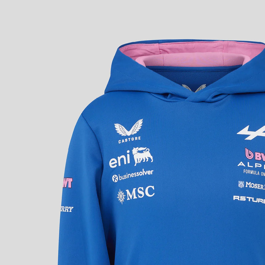 Alpejska bluza z kapturem, drużynowa, niebieska, dziecięca