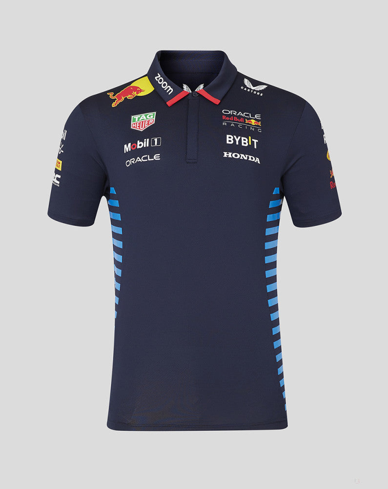 Red Bull tričko s límečkem, Castore, týmové, modrá, 2024 - FansBRANDS®