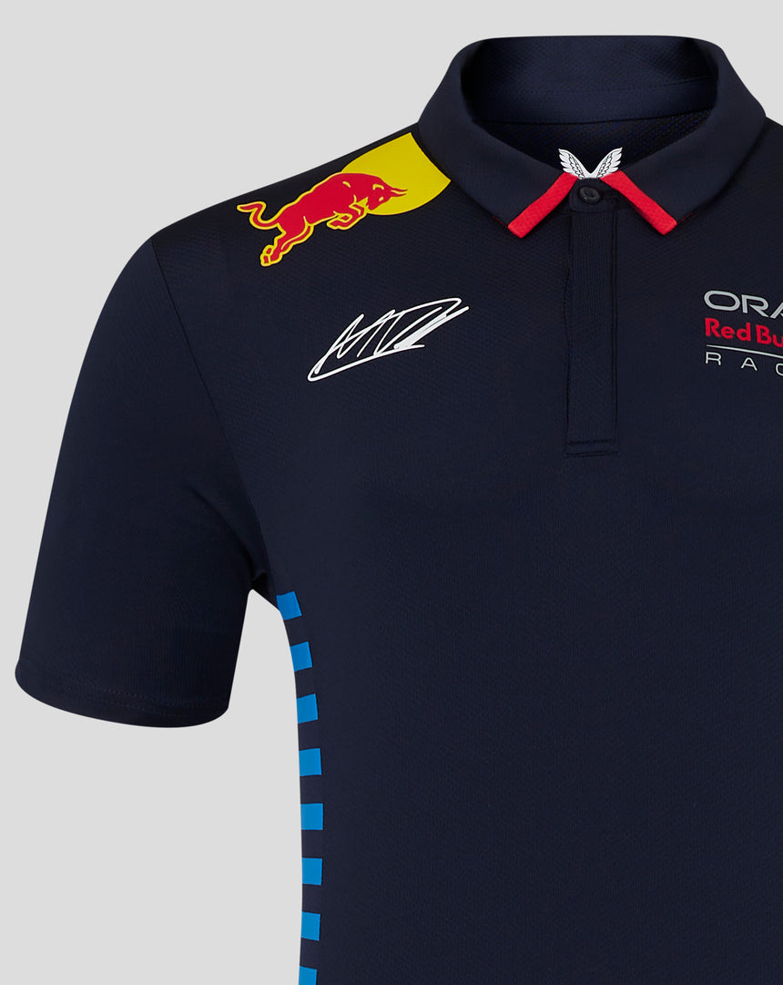 Red Bull koszulka z kołnierzykiem, Castore, Max Verstappen, niebieski, 2024 - FansBRANDS®