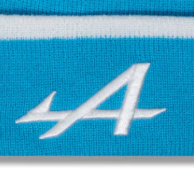 Czapka Alpine z mankietami w paski, niebieska