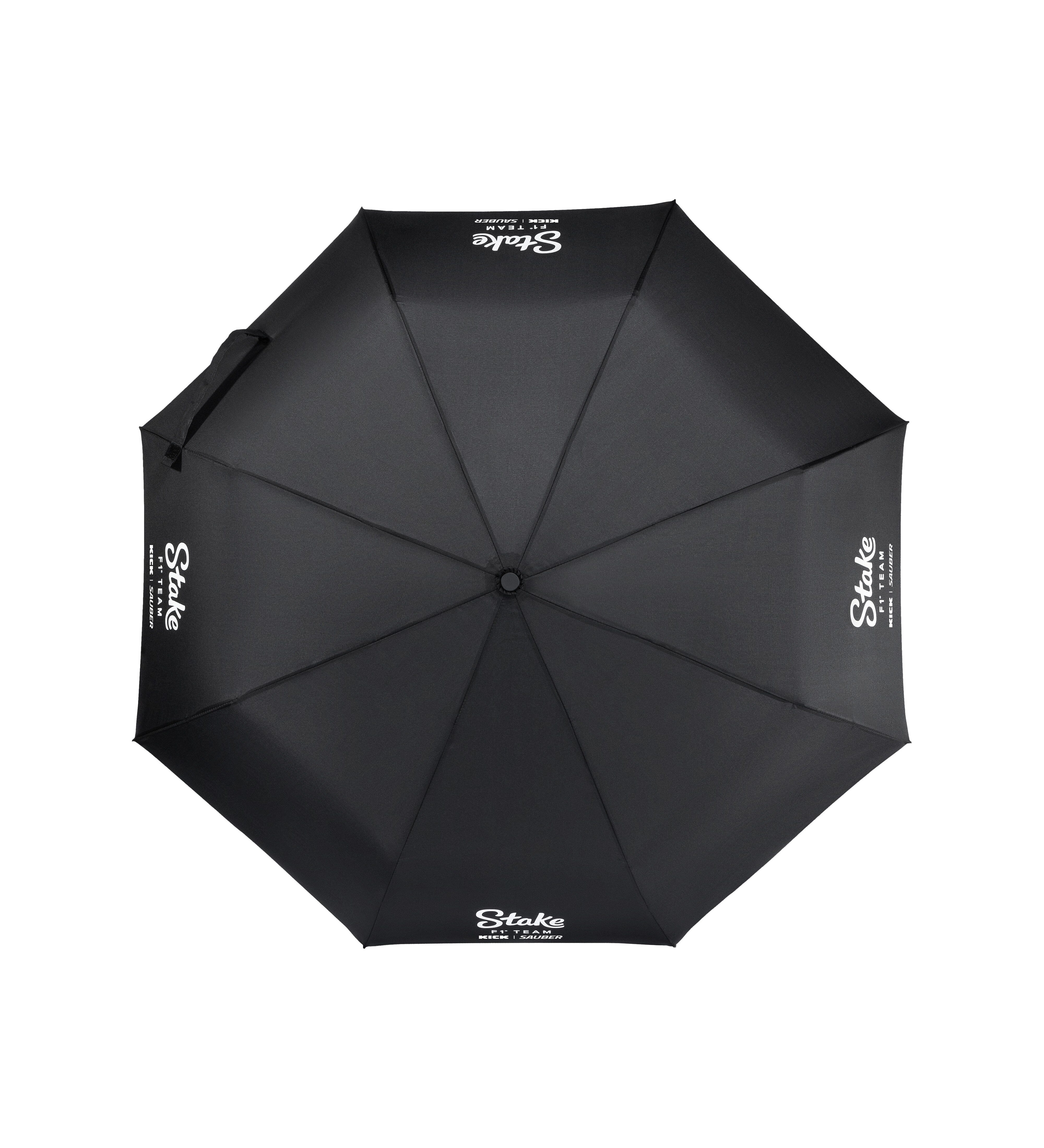 Kick Sauber Kompakter Regenschirm, CODE ZERO, Stake Branding, Schwarz