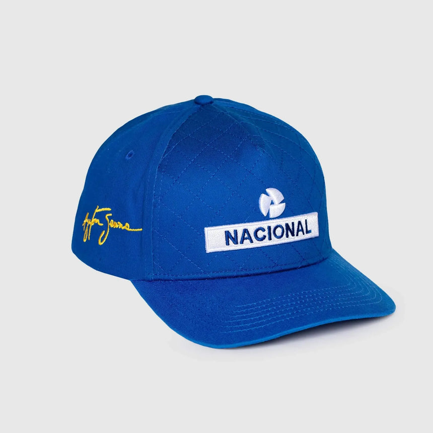 Czapka Ayrton Senna, narodowa, pikowana, niebieska