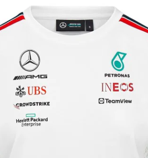 Mercedes Team Damen-Fahrertrikot, Weiß, 2023