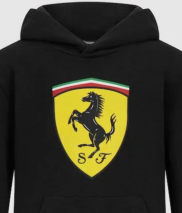 Męska bluza z kapturem Ferrari Shield, czarna