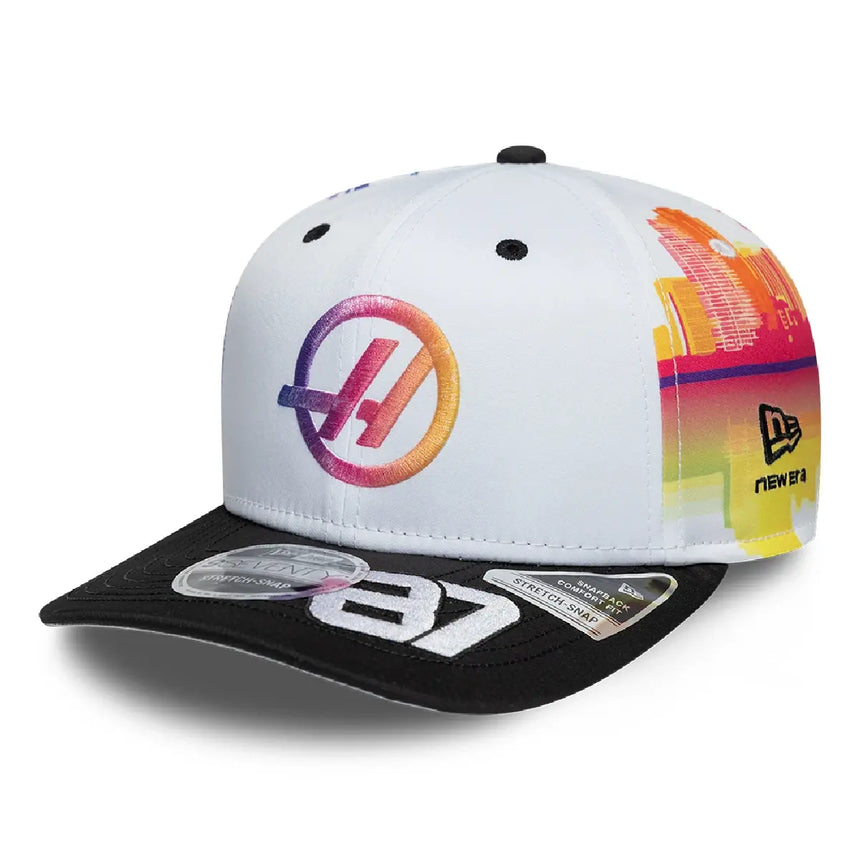 Haas F1 czapka, zespół, Oliver Bearman, 9SEVENTY, New Era, Miami Edycja Specjalna, biała, 2026