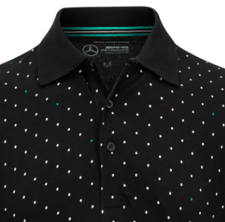 Mercedes Herren-Poloshirt mit Punkten, Schwarz