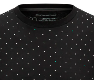 Mercedes Herren T-Shirt mit Punkten, Schwarz