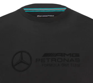 Koszulka Mercedes, duże logo Stealth, czarna, 2022