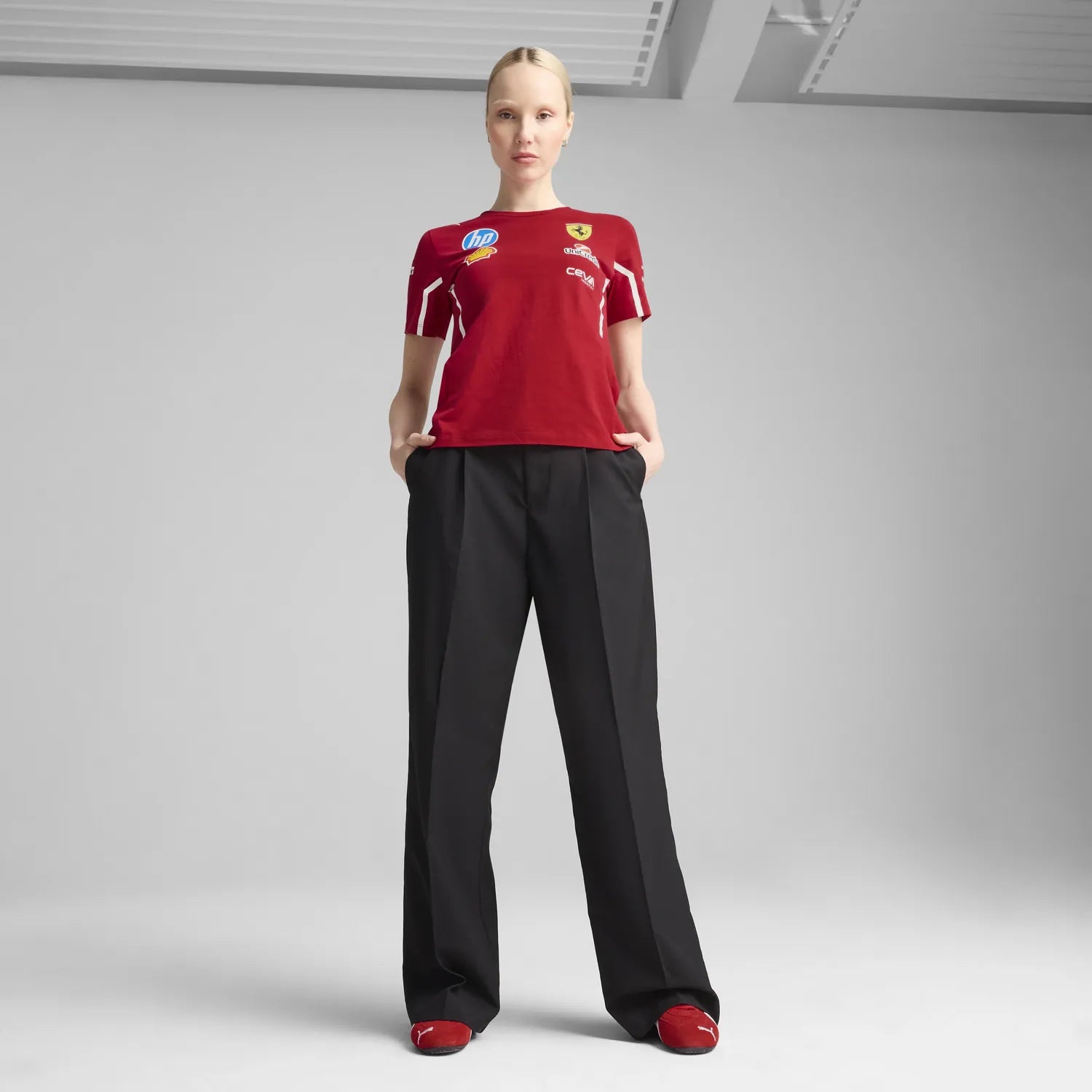 Scuderia Ferrari Team-T-Shirt mit Rundhalsausschnitt – Damen 🔥