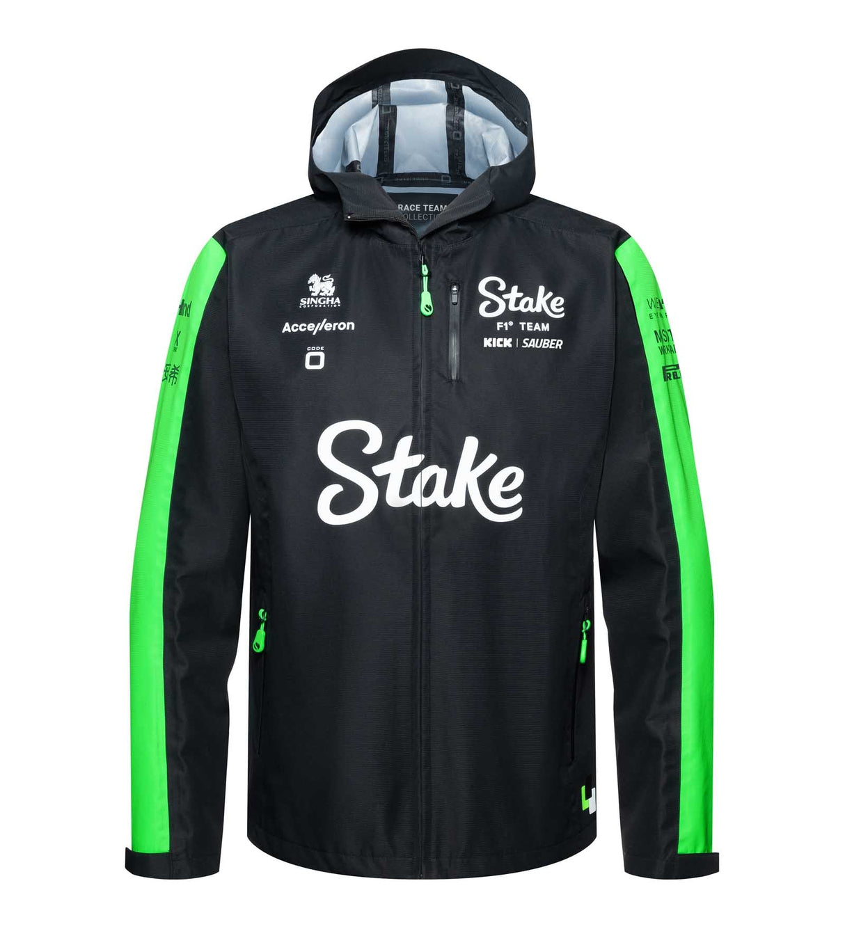 Kick Sauber Jacke, CODE ZERO, Team, regenfest, schwarz, 2024