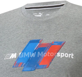 Koszulka BMW, logo Puma BMW Motorsport, szara, 2021