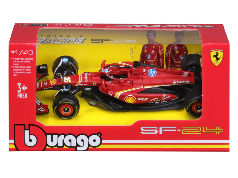 Model samochodu Ferrari, Charles Leclerc, SF-24, bburago, czerwony 🔥