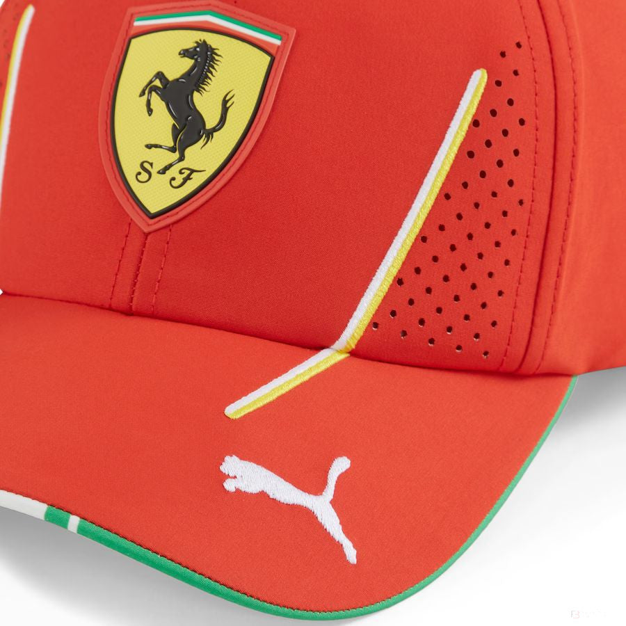 Ferrari čepice, Puma, týmové, baseballová čepice, dětské, červená, 2024