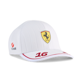 Ferrari, Charles Leclerc, czapka z daszkiem, biała