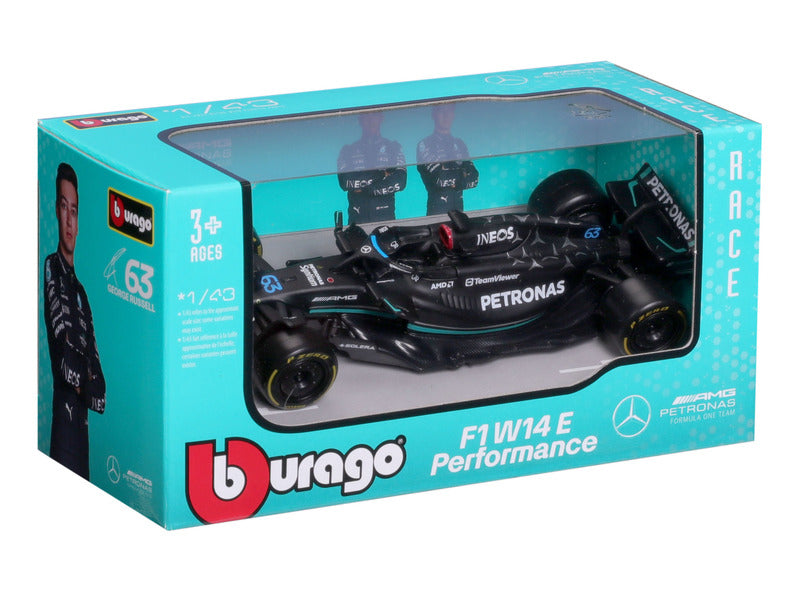 Mercedes F1 W 14 E Modellauto, bburago, 1:43, George Russell #63, 2023