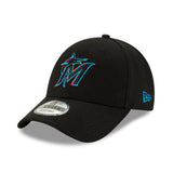 Czapka Miami Marlins, New Era, 9FORTY, drużyna, czarna