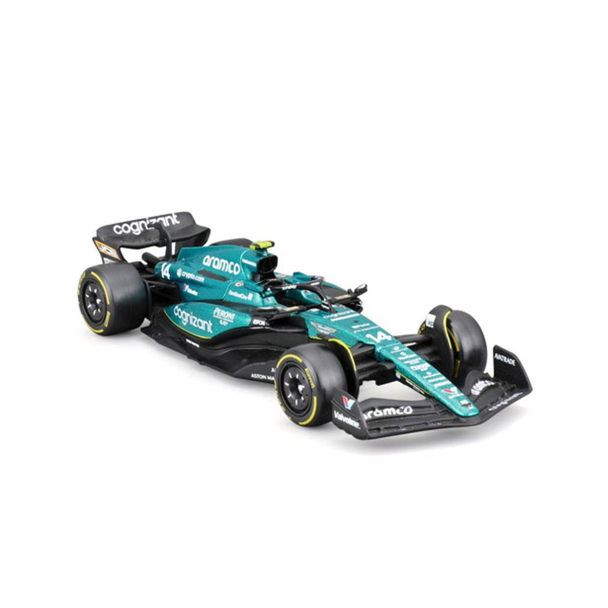 Model samochodu Aston Martin F1, z kaskiem, AMR23, bburago, 1:43, Fernando Alonso #14