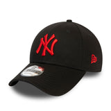 Czapka New York Yankees, czerwone logo, New Era, 9FORTY, czarna