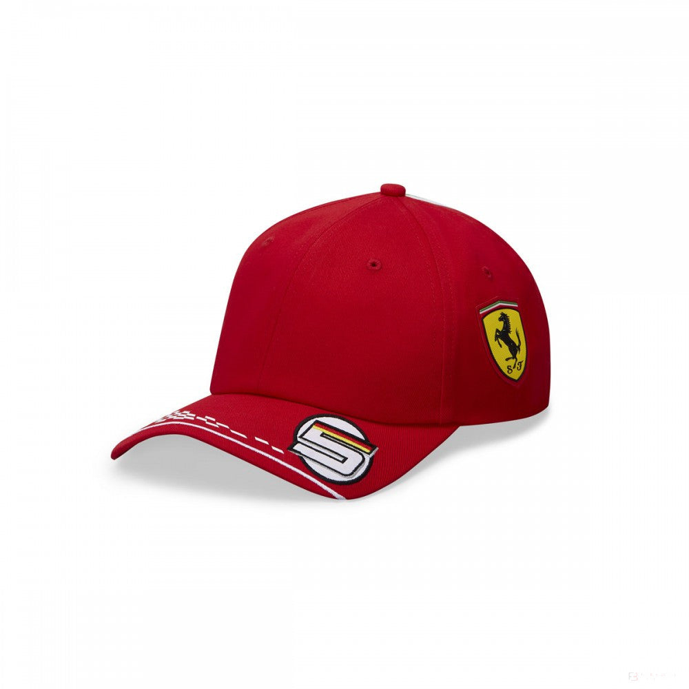 Dětská baseballová čepice Ferrari, Sebastian Vettel, červená, 2020