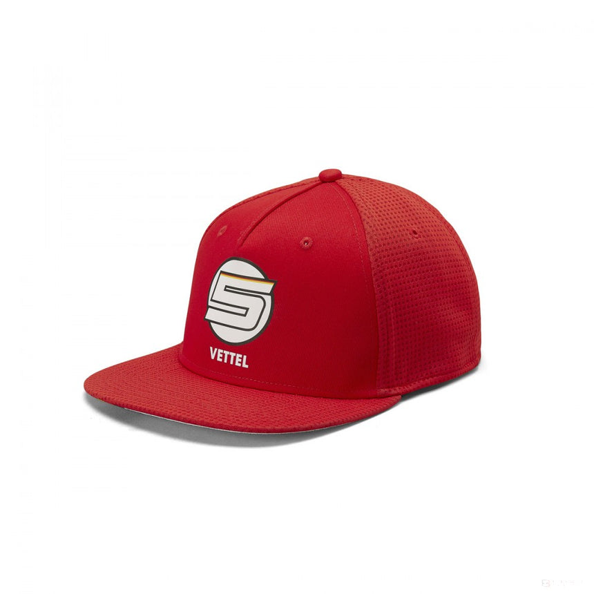 Kšiltovka Ferrari Flatbrim, Sebastian Vettel 5, dospělý, červená, 2019 - FansBRANDS®