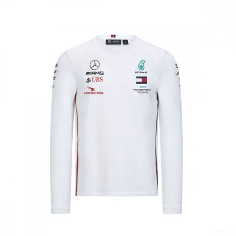 Mercedes tričko s dlouhým rukávem, tým s dlouhým rukávem, bílé, 2020 - FansBRANDS®