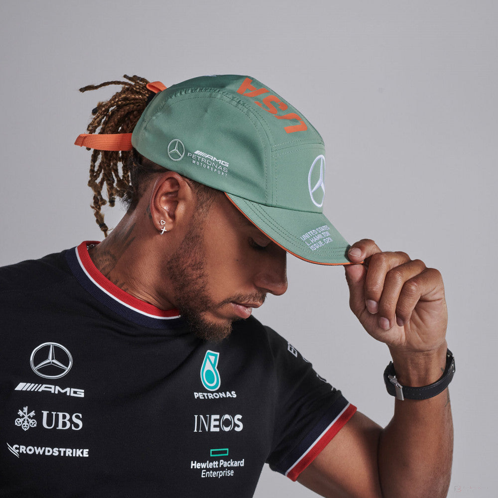 Baseballová čepice Mercedes, Lewis Hamilton GP USA, pro dospělé, zelená, 2021 - FansBRANDS®