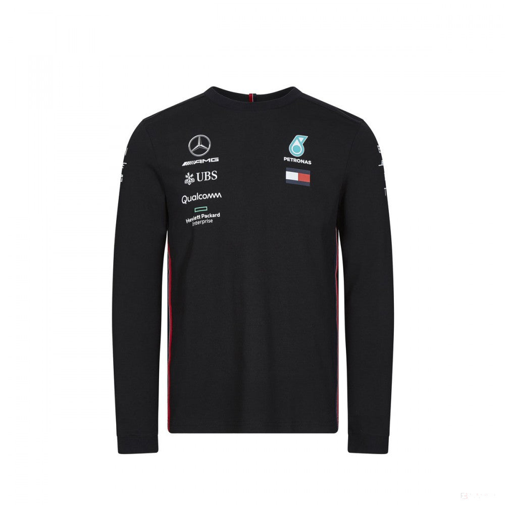 Tričko Mercedes s dlouhým rukávem, tým s dlouhým rukávem, černé, 2019