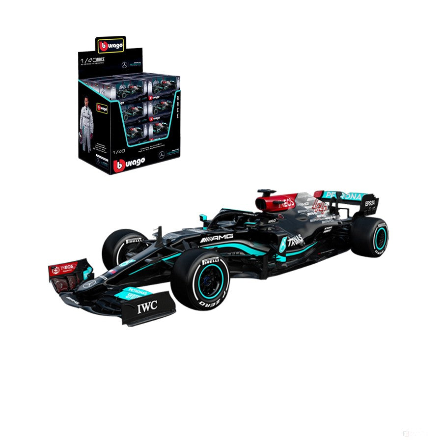 Model vozu Mercedes, W12 Lewis Hamilton, měřítko 1:43, černý, 2021