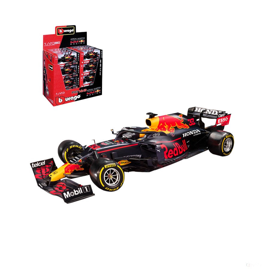 Model vozu Red Bull, Red Bull RB16B Max Verstappen, měřítko 1:43, modrý, 2021