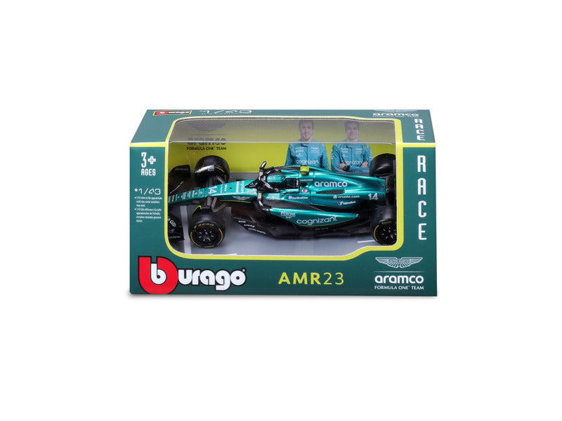 Model samochodu Aston Martin AMR23, BBurago, 1:43, Fernando Alonso #14, 2023