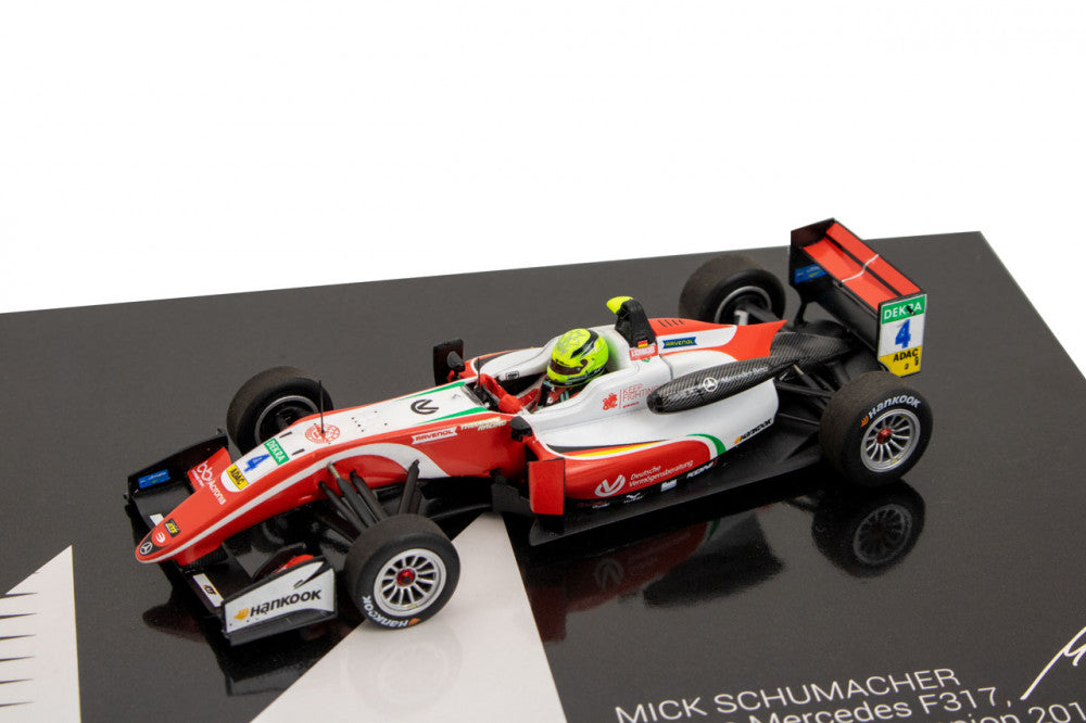 Mick Schumacher Model Car, Dallara Mercedes F317 F3 mistr Evropy 2018, měřítko 1:43, bílá, 2018