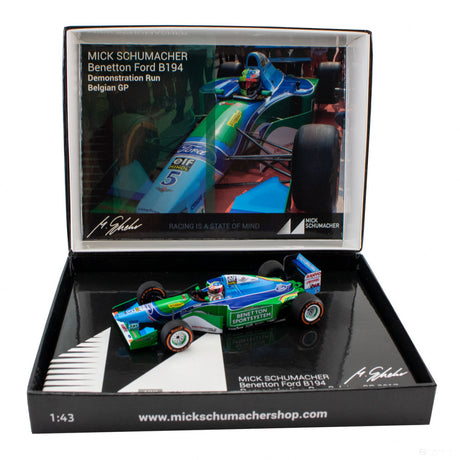 Mick Schumacher Model Car, Benetton Ford B194 Demo Run Belgium GP 2017, měřítko 1:43, modrá, 2017