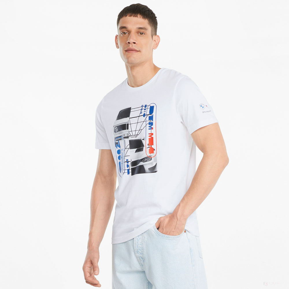BMW tričko, Puma BMW MMS Car Graphic, bílé, 2021 - FansBRANDS®