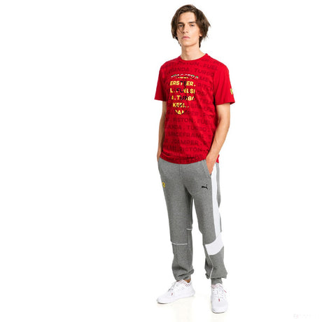 Ferrari tričko, Puma Big Shield s kulatým výstřihem, červené, 2019 - FansBRANDS®
