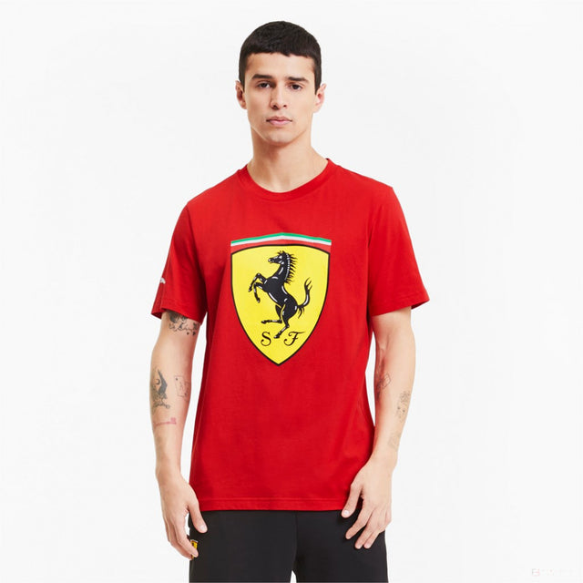 Ferrari tričko, Puma Race Big Shield+, červené, 2020 - FansBRANDS®