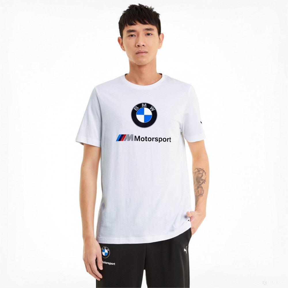 BMW tričko, Puma Logo BMW MMS ESS, bílé, 2021