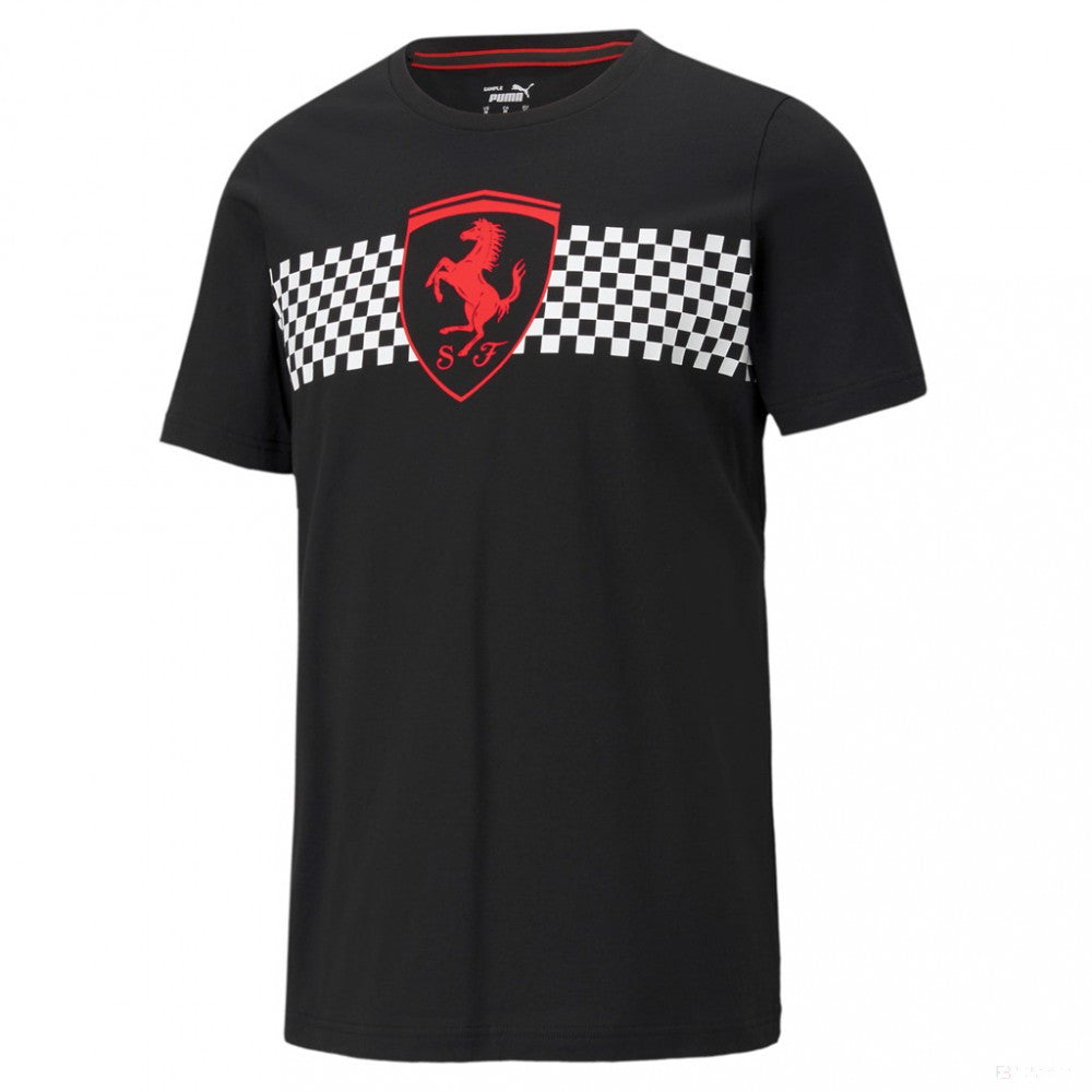 Ferrari tričko, Puma šachovnicová vlajka, černá, 2021