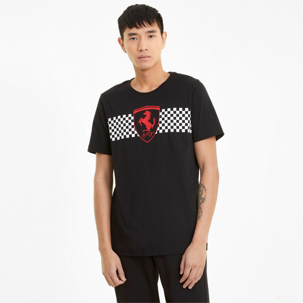 Ferrari tričko, Puma šachovnicová vlajka, černá, 2021
