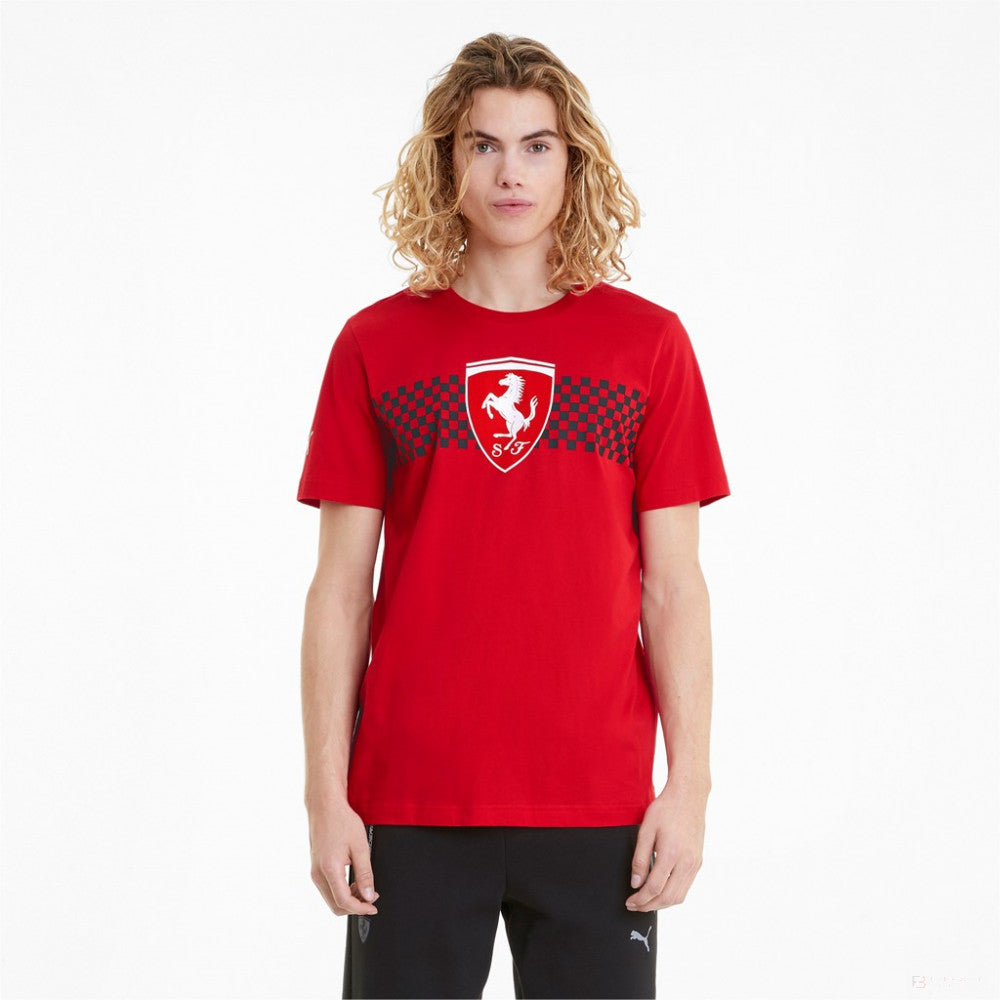Ferrari tričko, Puma šachovnicová vlajka, červená, 2021 - FansBRANDS®