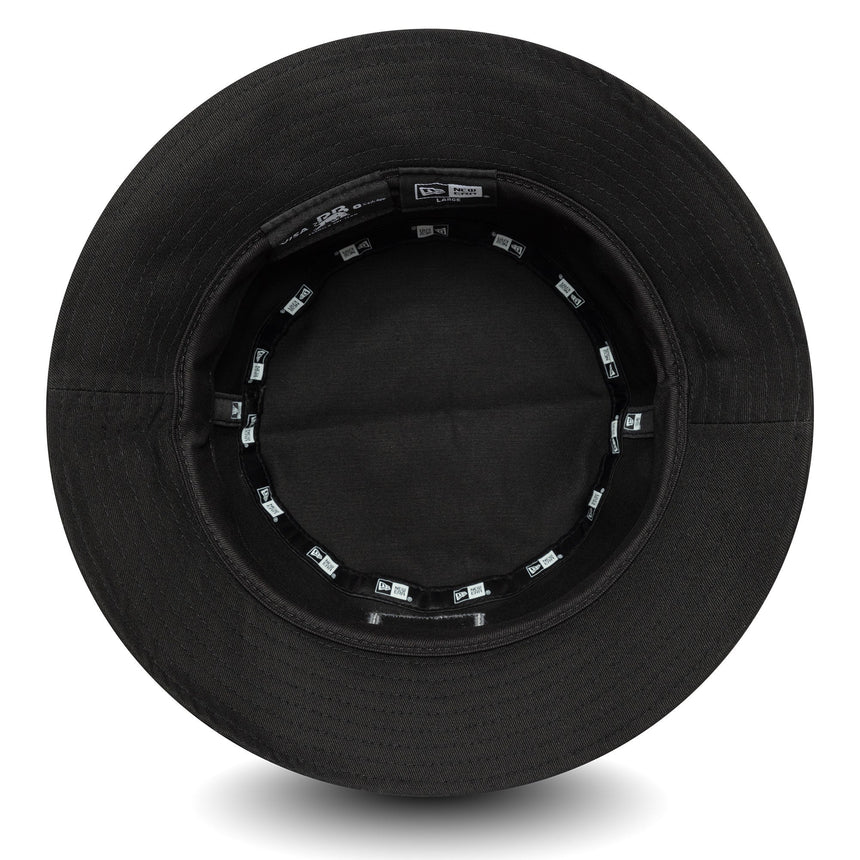 Kapelusz typu bucket Visa RB, sezonowy, zwężany, New Era, 9FORTY, czarny