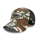 Czapka Ducati, czapka trucker, Scrambler camo, New Era, 9FORTY, beżowy