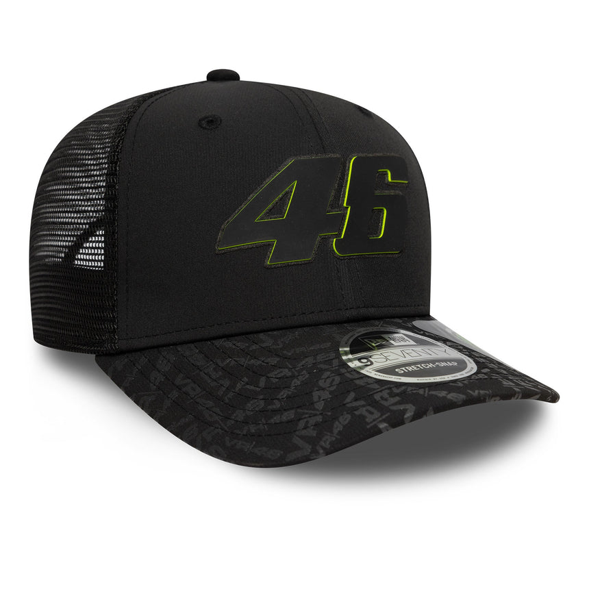 Valentio Rossi czapka #46, VR46, zrównoważona, New Era, 9SEVENTY, czarna
