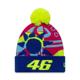 Valentio Rossi #46 beanie, VR46, cuff knit, fanwear, New Era, wielobarwny