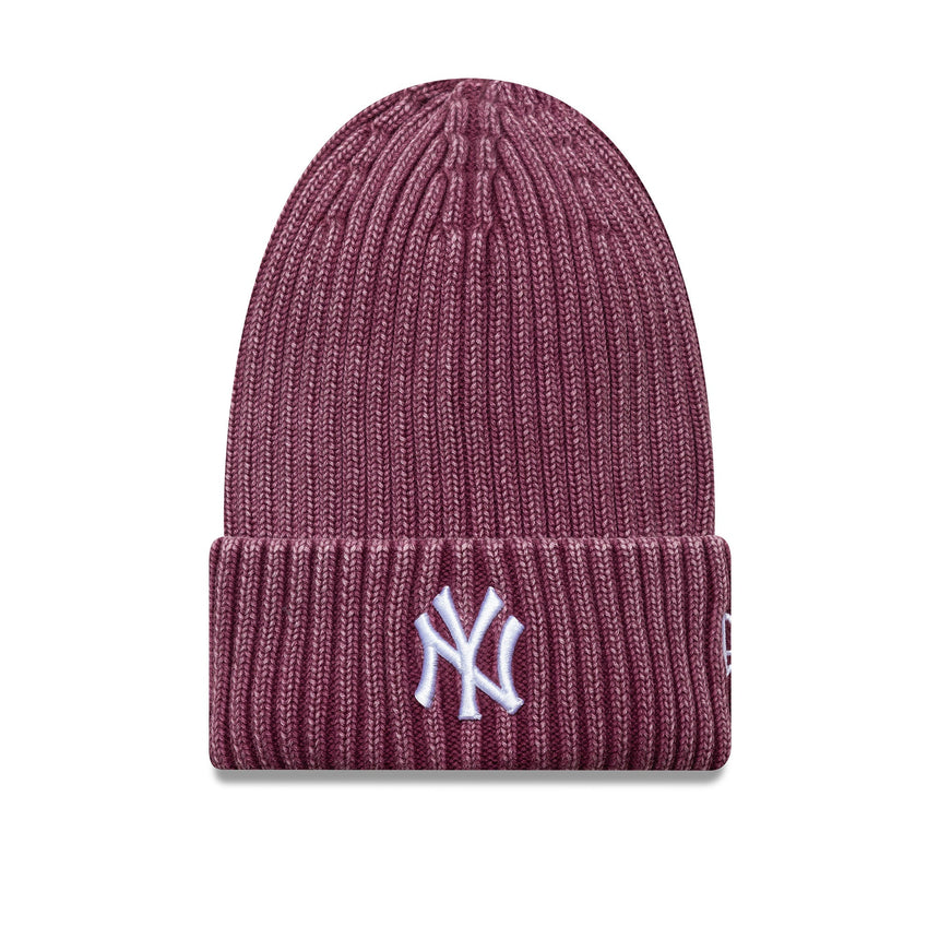 New York Yankees, wyprana czapka beanie, MLB, New Era, czerwona