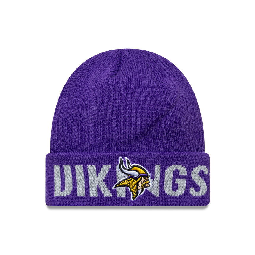 Czapka beanie Minnesota Vikings, logotyp słowny, fioletowy