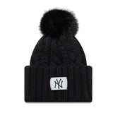 Czapka beanie New York Yankees dla kobiet, z szerokim ściągaczem, New Era, czarna